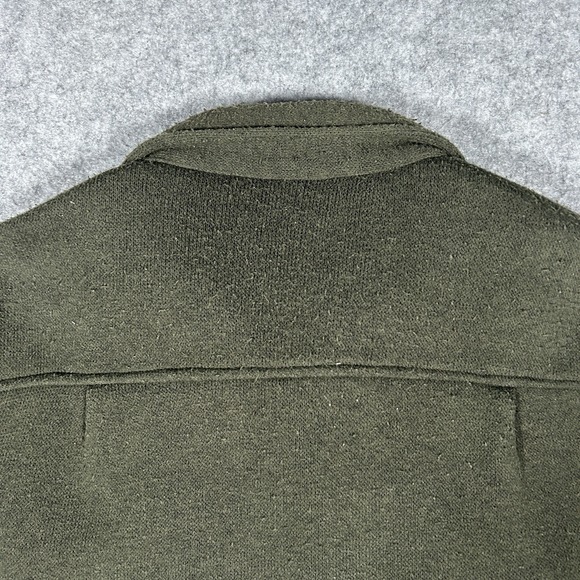 Woolrich Fleece Button Up Shirt Men's size Medium Green Hunting Pockets - Picture 14 of 15